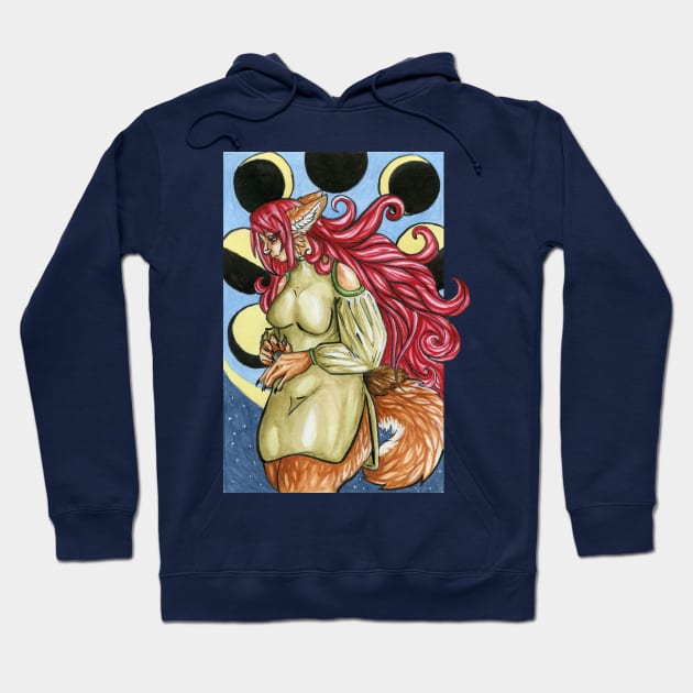 Moody Werewolf Girl Hoodie by TimeChaser